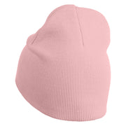 Inmate Costume Symbol Embroidered 8" Acylic Short Beanie - Pink OSFM