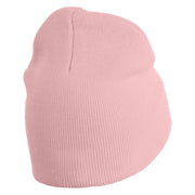 Inmate Costume Symbol Embroidered 8" Acylic Short Beanie - Pink OSFM