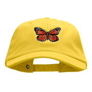 Monarch Butterfly Embroidered Washed Cap