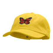 Monarch Butterfly Embroidered Washed Cap