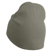 Inmate Costume Symbol Embroidered 8" Acylic Short Beanie - Grey OSFM