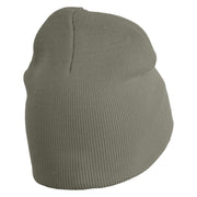 Inmate Costume Symbol Embroidered 8" Acylic Short Beanie - Grey OSFM