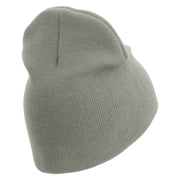 U.S. Army 36th Infantry Division Symbol Embroidered 8 Inch Solid Knit Short Beanie Made in USA - Dk-Ash OSFM