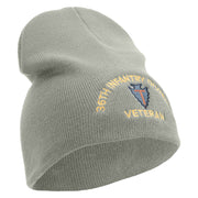 U.S. Army 36th Infantry Division Symbol Embroidered 8 Inch Solid Knit Short Beanie Made in USA - Dk-Ash OSFM