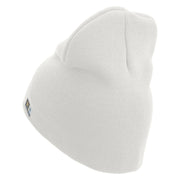 U.S. Army 37th Infantry Brigade Combat Team Symbol Embroidered 8 Inch Solid Knit Short Beanie Made in USA - White OSFM