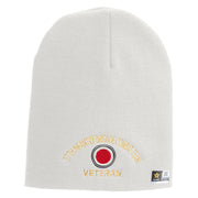 U.S. Army 37th Infantry Brigade Combat Team Symbol Embroidered 8 Inch Solid Knit Short Beanie Made in USA - White OSFM
