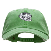 Meme Face Embroidered Pigment Dyed Wash Caps