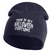 This is My Halloween Costume Embroidered 8" Short Beanie - Navy OSFM