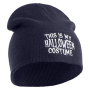 This is My Halloween Costume Embroidered 8" Short Beanie - Navy OSFM