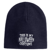 This is My Halloween Costume Embroidered 8" Short Beanie - Navy OSFM