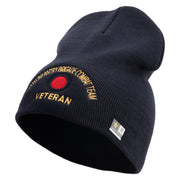 U.S. Army 37th Infantry Brigade Combat Team Symbol Embroidered 8 Inch Solid Knit Short Beanie Made in USA - Navy OSFM