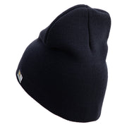 U.S. Army 37th Infantry Brigade Combat Team Symbol Embroidered 8 Inch Solid Knit Short Beanie Made in USA - Navy OSFM