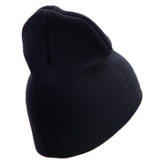 U.S. Army 37th Infantry Brigade Combat Team Symbol Embroidered 8 Inch Solid Knit Short Beanie Made in USA - Navy OSFM