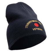 U.S. Army 37th Infantry Brigade Combat Team Symbol Embroidered 8 Inch Solid Knit Short Beanie Made in USA - Navy OSFM