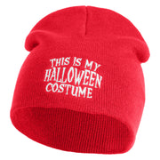 This is My Halloween Costume Embroidered 8" Short Beanie - Red OSFM