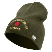 U.S. Army 37th Infantry Brigade Combat Team Symbol Embroidered 8 Inch Solid Knit Short Beanie Made in USA - Olive OSFM