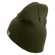 U.S. Army 37th Infantry Brigade Combat Team Symbol Embroidered 8 Inch Solid Knit Short Beanie Made in USA - Olive OSFM