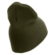 U.S. Army 37th Infantry Brigade Combat Team Symbol Embroidered 8 Inch Solid Knit Short Beanie Made in USA - Olive OSFM