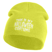 This is My Halloween Costume Embroidered 8" Short Beanie - Lime OSFM