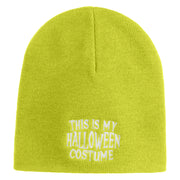 This is My Halloween Costume Embroidered 8" Short Beanie - Lime OSFM
