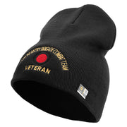 U.S. Army 37th Infantry Brigade Combat Team Symbol Embroidered 8 Inch Solid Knit Short Beanie Made in USA - Black OSFM