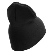 U.S. Army 37th Infantry Brigade Combat Team Symbol Embroidered 8 Inch Solid Knit Short Beanie Made in USA - Black OSFM