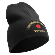 U.S. Army 37th Infantry Brigade Combat Team Symbol Embroidered 8 Inch Solid Knit Short Beanie Made in USA - Black OSFM