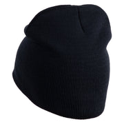 Party Captain Symbol Embroidered 8" Knitted Short Beanie - Navy OSFM