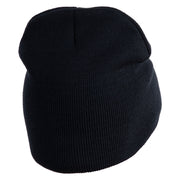 Party Captain Symbol Embroidered 8" Knitted Short Beanie - Navy OSFM