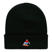 Skater Dude Embroidered 12 Inch Long Knitted Beanie