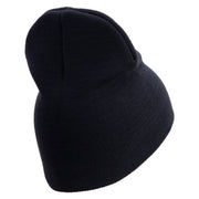 U.S. Army 38th Infantry Division Symbol Embroidered 8 Inch Solid Knit Short Beanie Made in USA - Navy OSFM