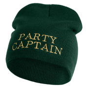 Party Captain Symbol Embroidered 8" Knitted Short Beanie - Dark Green OSFM