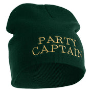 Party Captain Symbol Embroidered 8" Knitted Short Beanie - Dark Green OSFM
