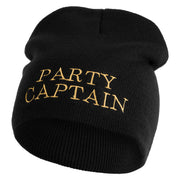 Party Captain Symbol Embroidered 8" Knitted Short Beanie - Black OSFM
