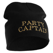 Party Captain Symbol Embroidered 8" Knitted Short Beanie - Black OSFM