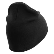 U.S. Army 39th Infantry Brigade Symbol Embroidered 8 Inch Solid Knit Short Beanie Made in USA - Black OSFM