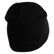 Pumpkin Jack Symbol Embroidered 8" Knitted Short Beanie - Black OSFM