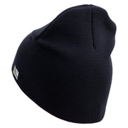 U.S. Army 39th Infantry Brigade Symbol Embroidered 8 Inch Solid Knit Short Beanie Made in USA - Navy OSFM