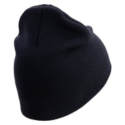 U.S. Army 39th Infantry Brigade Symbol Embroidered 8 Inch Solid Knit Short Beanie Made in USA - Navy OSFM