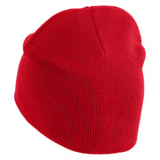 Pumpkin Jack Symbol Embroidered 8" Knitted Short Beanie - Red OSFM