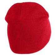 Pumpkin Jack Symbol Embroidered 8" Knitted Short Beanie - Red OSFM
