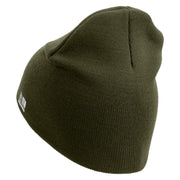 U.S. Army 39th Infantry Brigade Symbol Embroidered 8 Inch Solid Knit Short Beanie Made in USA - Olive OSFM