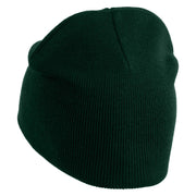 Pumpkin Jack Symbol Embroidered 8" Knitted Short Beanie - Dark Green OSFM