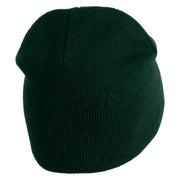 Pumpkin Jack Symbol Embroidered 8" Knitted Short Beanie - Dark Green OSFM