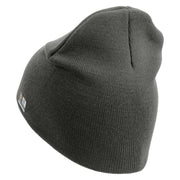 U.S. Army 39th Infantry Brigade Symbol Embroidered 8 Inch Solid Knit Short Beanie Made in USA - Charcoal OSFM