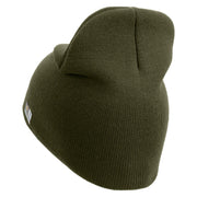 U.S. Army 40th Infantry Division Symbol Embroidered 8 Inch Solid Knit Short Beanie Made in USA - Olive OSFM