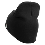 U.S. Army 40th Infantry Division Symbol Embroidered 8 Inch Solid Knit Short Beanie Made in USA - Black OSFM