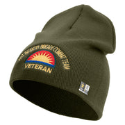 U.S. Army 41st Infantry Brigade Combat Team Symbol Embroidered 8 Inch Solid Knit Short Beanie Made in USA - Olive OSFM