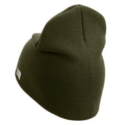 U.S. Army 41st Infantry Brigade Combat Team Symbol Embroidered 8 Inch Solid Knit Short Beanie Made in USA - Olive OSFM