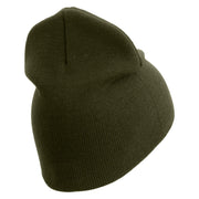 U.S. Army 41st Infantry Brigade Combat Team Symbol Embroidered 8 Inch Solid Knit Short Beanie Made in USA - Olive OSFM